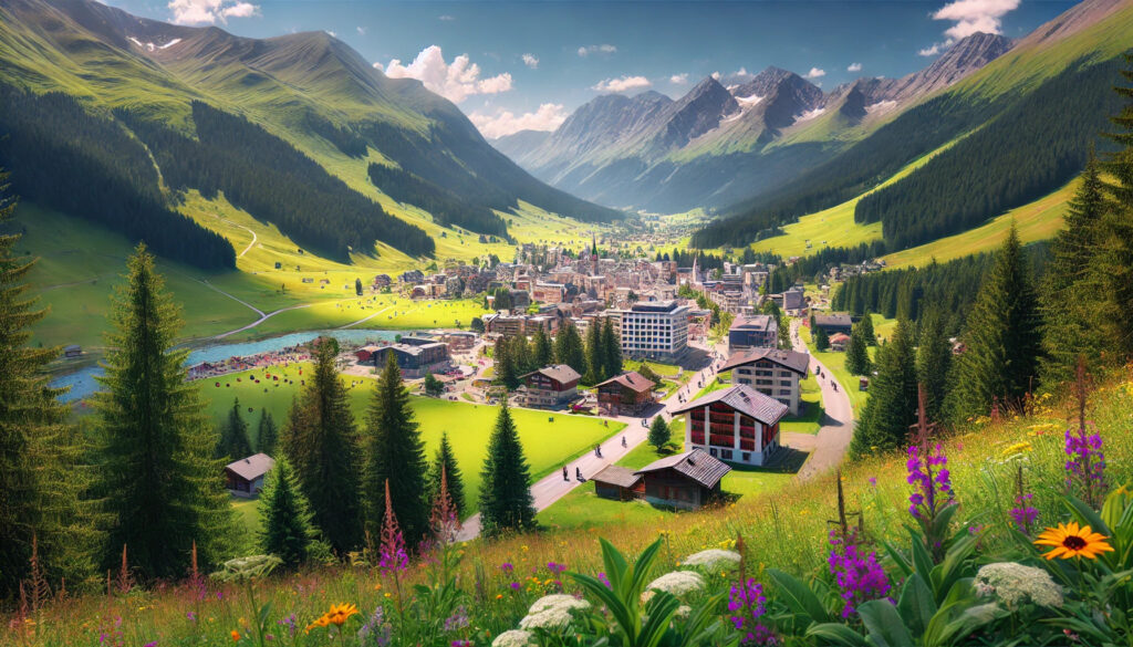 An image of Davos in summer